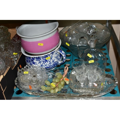 501 - THREE BOXES AND LOOSE CERAMICS AND GLASSWARE, ETC, including five Sylvac ware tankards, 20th century... 