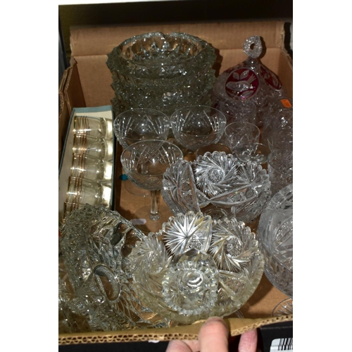 501 - THREE BOXES AND LOOSE CERAMICS AND GLASSWARE, ETC, including five Sylvac ware tankards, 20th century... 