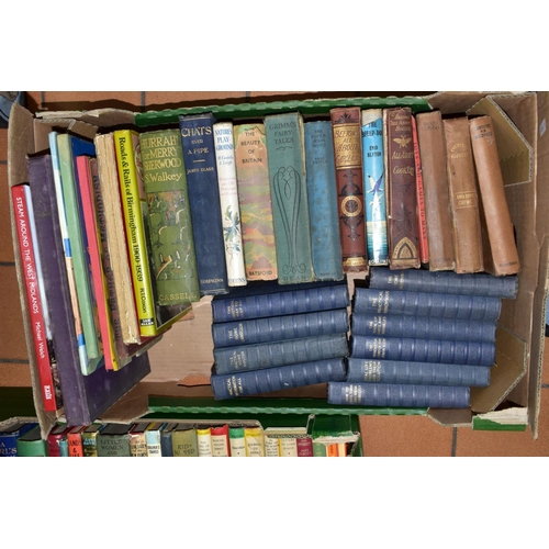 502 - FOUR BOXES OF BOOKS, to include a J.K. Rowling deluxe edition of Harry Potter and the Prisoner of Az... 