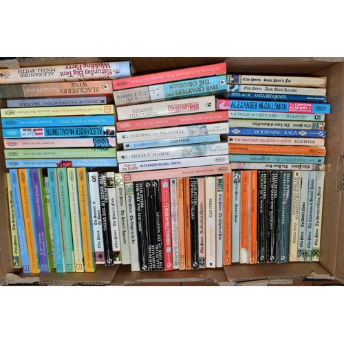 504 - FIVE BOXES AND LOOSE BOOKS, CERAMICS, METALWARE, KITCHEN UTENSILS, ETC, including a quantity of pape... 