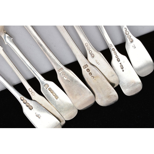 51 - A QUANTITY OF SILVER FIDDLE PATTERN FORKS, each with an engraved initial 'K' to the handles, each wi... 