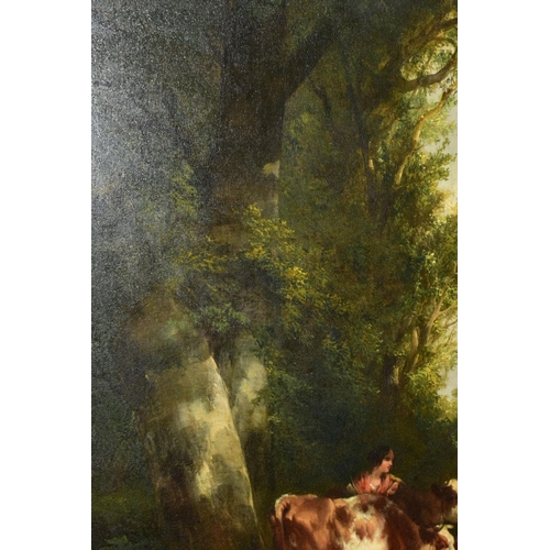 514 - ATTRIBUTED TO WILLIAM SHAYER, SNR (1787-1879), 'A Quiet Moment', a poolside glade in the New Forest ... 