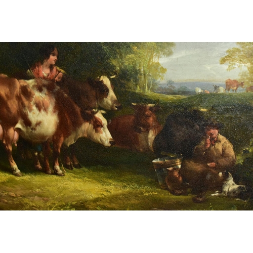 514 - ATTRIBUTED TO WILLIAM SHAYER, SNR (1787-1879), 'A Quiet Moment', a poolside glade in the New Forest ... 