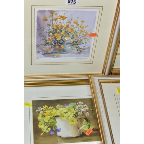 515 - DEREK BROWN (1924-2009), six framed limited edition prints of still life flower studies, signed to l... 