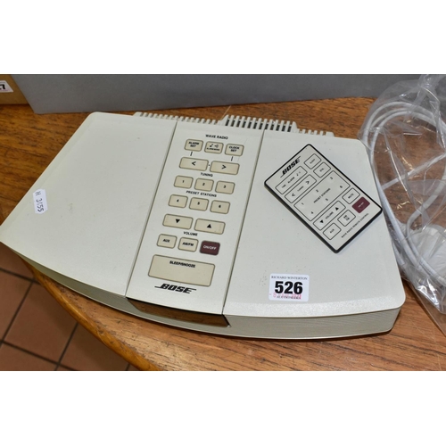 526 - A BOSE WAVE RADIO, model number AWR132 with remote control and power cable