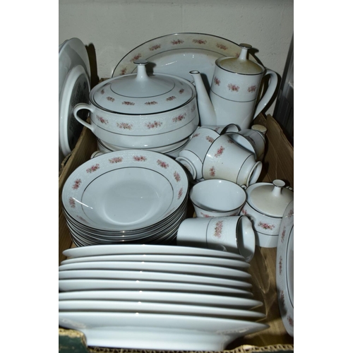 549 - SIX BOXES AND LOOSE CERAMICS AND GLASS etc, to include R.C. (Royal China) Sri Lanka 'Petula' part di... 