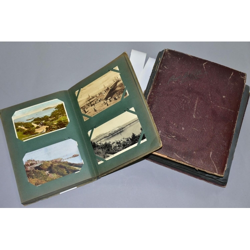 589 - POSTCARDS, two albums of postcards containing approximately 297 miscellaneous topographical vistas, ... 