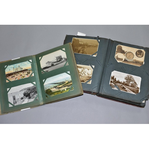 589 - POSTCARDS, two albums of postcards containing approximately 297 miscellaneous topographical vistas, ... 