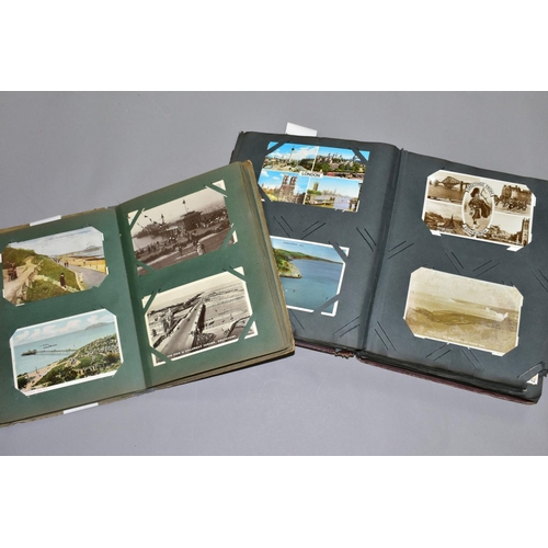 589 - POSTCARDS, two albums of postcards containing approximately 297 miscellaneous topographical vistas, ... 