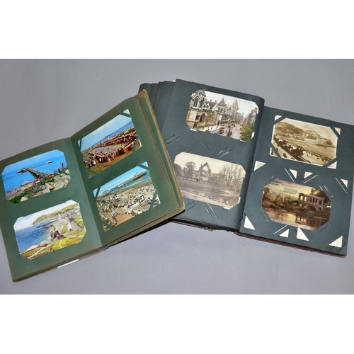 589 - POSTCARDS, two albums of postcards containing approximately 297 miscellaneous topographical vistas, ... 