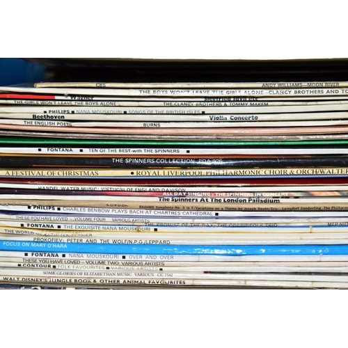 594 - FOUR BOXES/CASES OF APPROXIMATELY TWO HUNDRED AND FIFTY LP'S, 78's and 7 inch singles of mostly clas... 