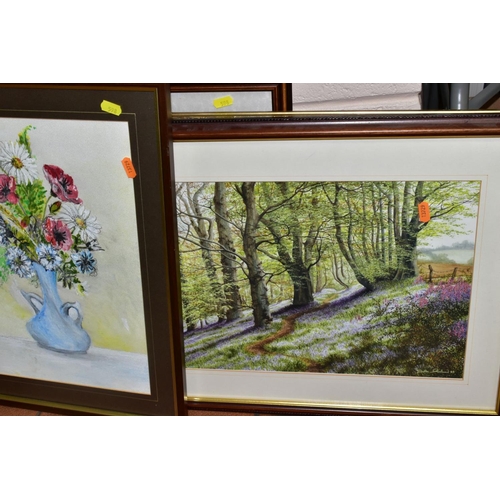 598 - ASSORTED PRINTS AND AMATEUR WATERCOLOURS, ETC, to include a gilt framed print of cupid and psyche by... 