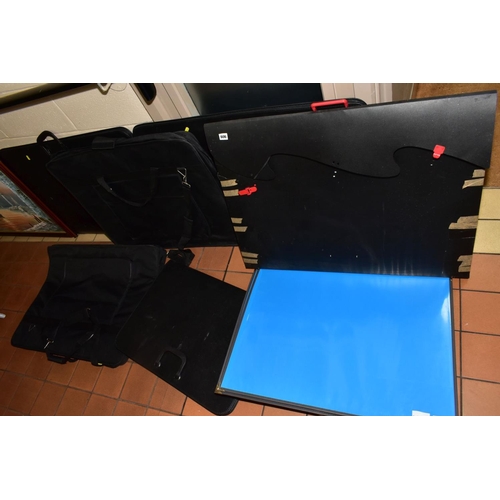 606 - SIX PORTFOLIO CARRIERS, suitable for art or prints, three are fabric covered, three are plastic, lar... 