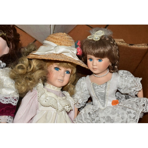 626 - A QUANTITY OF UNBOXED AND ASSORTED MODERN COLLECTORS DOLLS, majority appear in fairly good condition... 