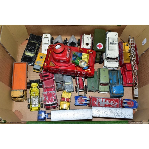 635 - A QUANTITY OF UNBOXED AND ASSORTED PLAYWORK DIECAST VEHICLES, to include Austin Mini van, No 450, ve... 