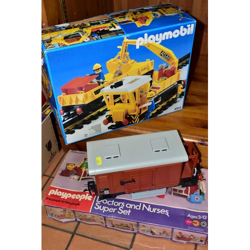 636 - A BOXED PLAYMOBIL G SCALE ATLAS WORK TRAIN SET, No 4053, missing figures and accessories, but otherw... 