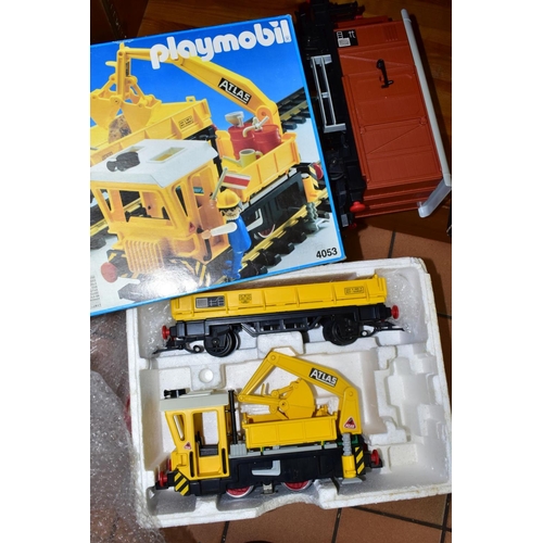 636 - A BOXED PLAYMOBIL G SCALE ATLAS WORK TRAIN SET, No 4053, missing figures and accessories, but otherw... 