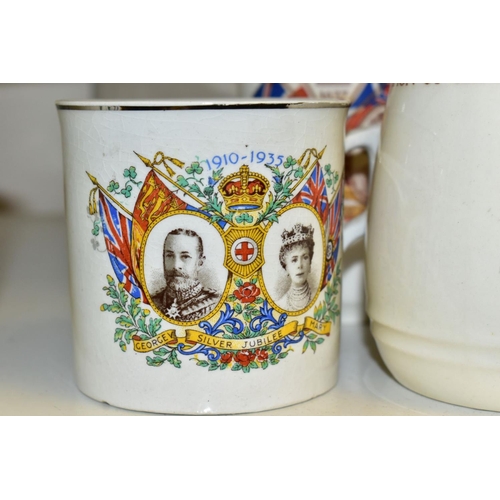 648 - A GROUP OF ROYAL/OTHER COMMEMORATIVES, to include two King George V Coronation 1911 beakers and a Si... 