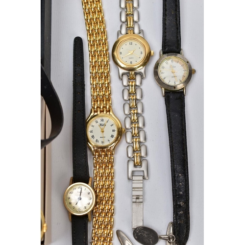 65 - A BOX OF WRISTWATCHES, of various designs, to include names such as 'Citron, Limit' etc