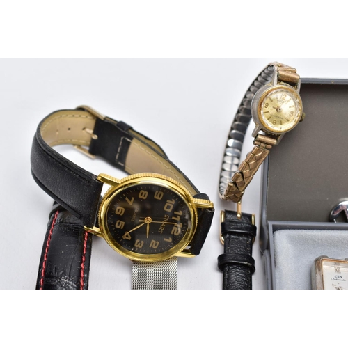 65 - A BOX OF WRISTWATCHES, of various designs, to include names such as 'Citron, Limit' etc