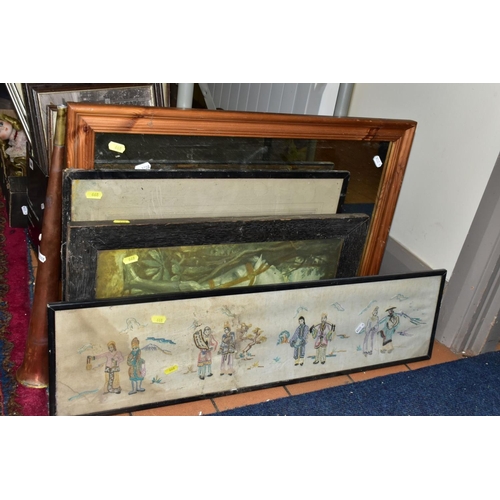 668 - THREE BOXES AND LOOSE METALWARES, BOOKS, PICTURES AND SUNDRIES, including 20th Century copper plante... 