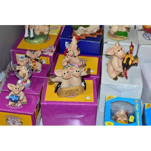 669 - TWENTY TWO BOXED DAVID CORBRIDGE PIGGINS, comprising limited edition 'Piggin Monday' No 3481/3500, w... 