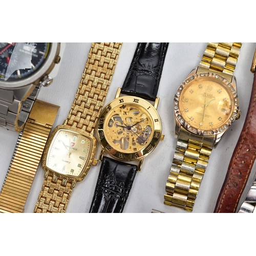 67 - A BOX OF ASSORTED WRISTWATCHES, to include ladies and gentlemen's wristwatches of various designs an... 