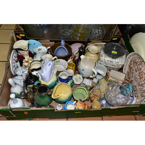 677 - FIVE BOXES OF ASSORTED CERAMICS AND GLASSWARE, including Japanese tea and coffee wares, assorted cup... 