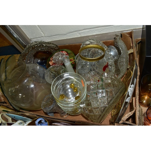 677 - FIVE BOXES OF ASSORTED CERAMICS AND GLASSWARE, including Japanese tea and coffee wares, assorted cup... 