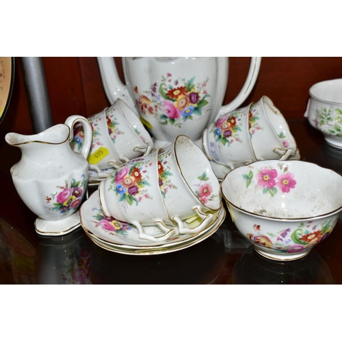 695 - A COALPORT 'JUNETIME' PATTERN FIFTEEN PIECE COFFEE SERVICE, comprising coffee pot, cream jug, sugar ... 