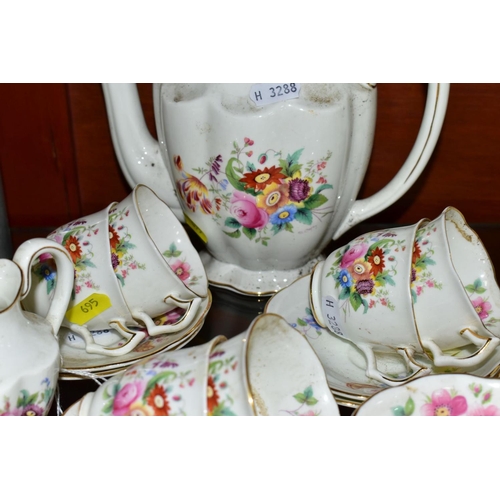 695 - A COALPORT 'JUNETIME' PATTERN FIFTEEN PIECE COFFEE SERVICE, comprising coffee pot, cream jug, sugar ... 