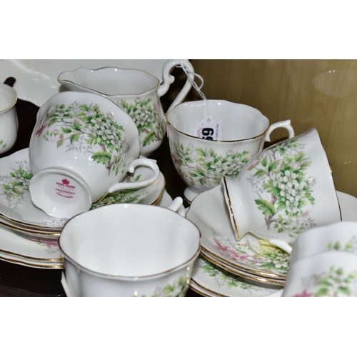 697 - A ROYAL ALBERT FRIENDSHIP SERIES 'HAWTHORN' PATTERN TEA SET, comprising milk jug, sugar bowl (chippe... 