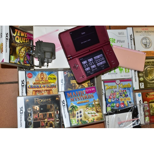 699 - A BOXED PINK NINTENDO DS LITE (SUN BLEACHED TO OUTER COVER) WITH INSTRUCTIONS AND SPARE STYLUS, a bu... 