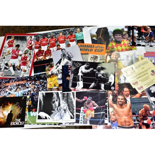 703 - SPORTING AND FILM MEMORABILIA, ETC, to include signed photographs of Alan Minter and John Conteh wit... 