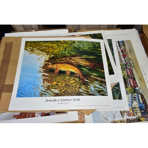 707 - A QUANTITY OF PRINTS, ETC, to include 'British Record Barbel' by Garry Cartwright, signed by 'Ray Wa... 