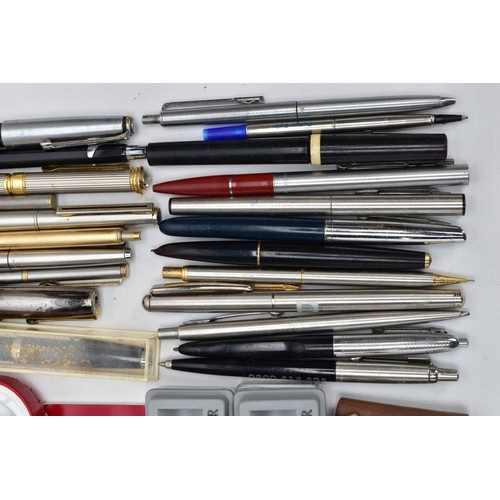 75 - A BOX OF PENS AND RETRACTABLE PENCILS, to include a variety of ball point, fountain pens and retract... 