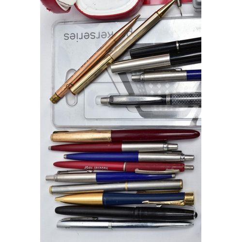 75 - A BOX OF PENS AND RETRACTABLE PENCILS, to include a variety of ball point, fountain pens and retract... 