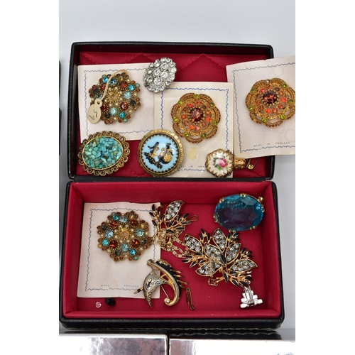 81 - TWO BOXES OF MISCELLANEOUS ITEMS, the first box with a quantity of costume jewellery such as a small... 