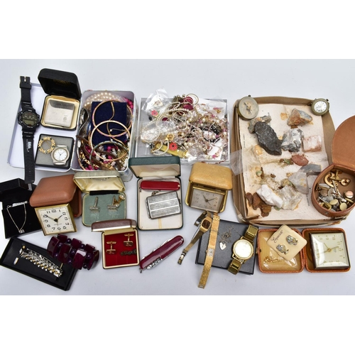 101 - A BOX OF MISCELLANEOUS ITEMS, to include a cased white metal pendant necklace stamped 925, a variety... 