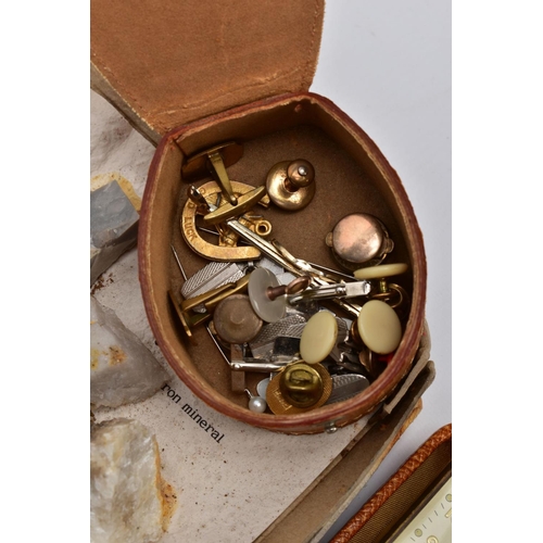 101 - A BOX OF MISCELLANEOUS ITEMS, to include a cased white metal pendant necklace stamped 925, a variety... 