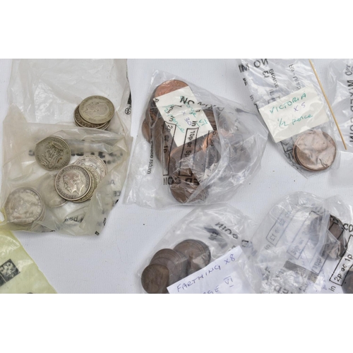 128 - A BOX OF MIXED UK COINTAGE, to include approximately 900 grams of .925 - .500 silver coins, some goo... 