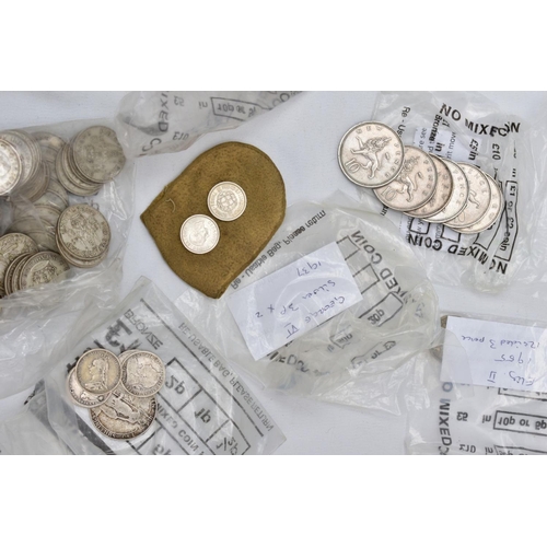 128 - A BOX OF MIXED UK COINTAGE, to include approximately 900 grams of .925 - .500 silver coins, some goo... 