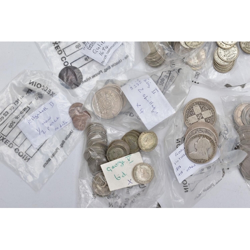 128 - A BOX OF MIXED UK COINTAGE, to include approximately 900 grams of .925 - .500 silver coins, some goo... 