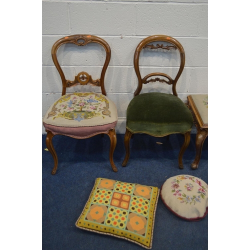 1356 - A VICTORIAN STYLE SQUARE FOOTSTOOL, with a needlework drop in seat pad, 49.5cm squared x height 42cm... 