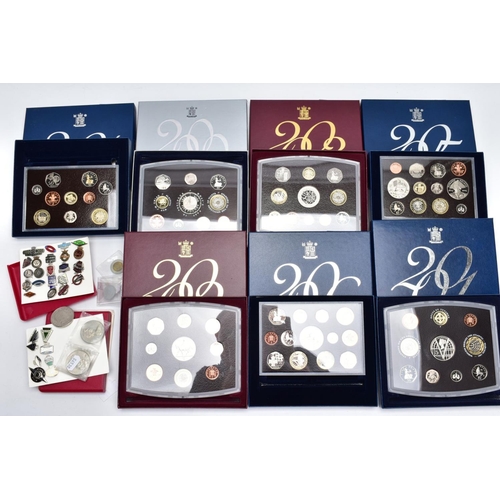 163 - A QUANTITY OF ROYAL MINT UK PROOF SETS OF COINS, seven sets 2000 to 2006, all in original packaging ... 