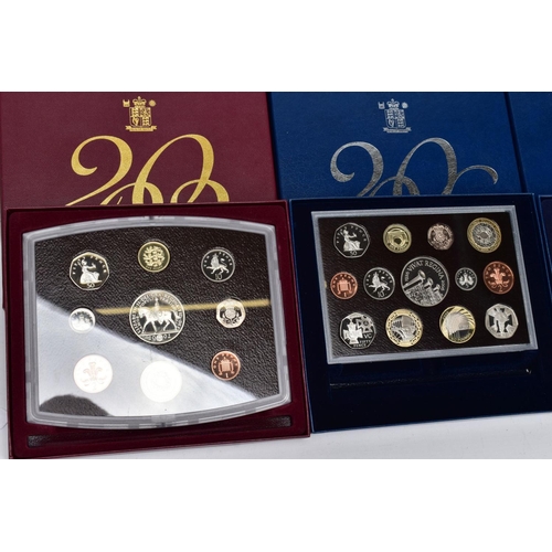 163 - A QUANTITY OF ROYAL MINT UK PROOF SETS OF COINS, seven sets 2000 to 2006, all in original packaging ... 