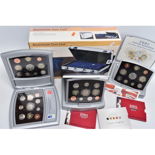 165 - UNITED KINGDOM PROOF COIN SETS, to include two executive sets 2000 and 2001, with booklets and two d... 