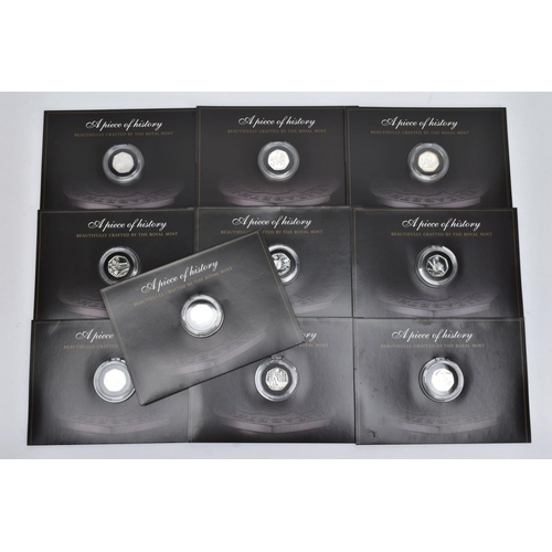 166 - ROYAL MINT LONDON 2012 SPORTS COLLECTION OF SILVER FIFTY PENCE COINS, ten carded coins of disaplines... 