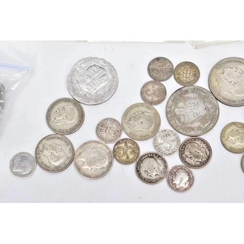 167 - A BOX OF BRITISH AND WORLD COINS to include some .925 and .500 silver coins, Victoria to George VI w... 