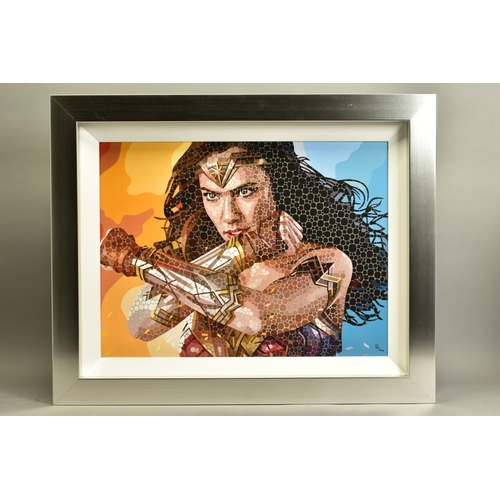 305 - PAUL NORMANSELL (BRITISH 1978) 'THE TIME IS NOW' a portrait of Gal Gadot in her role as Wonder Woman... 